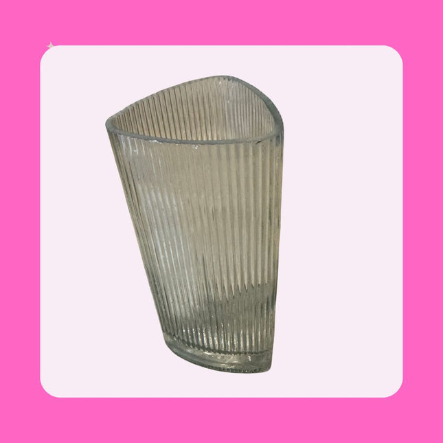 Textured Glass Vase Triangle