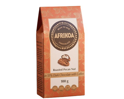 Afrikoa Roasted Pecan Nut in 55% Dark Chocolate with Coffee