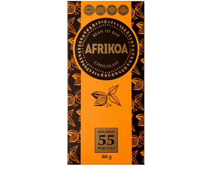 Afrikoa 55% Semi Sweet Dark Chocolate (80g)