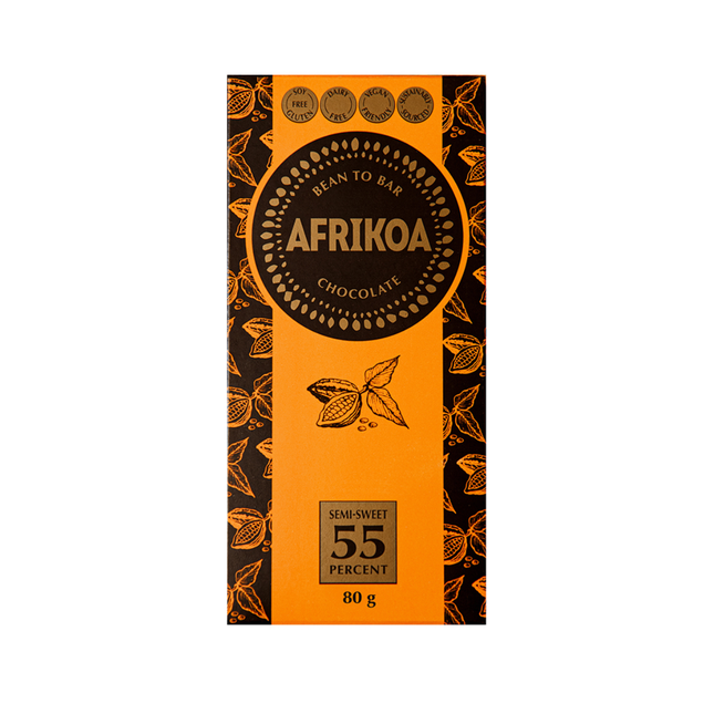 Afrikoa 55% Semi Sweet Dark Chocolate (80g)