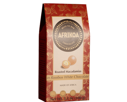 Afrikoa Roasted Macadamias in Rooibos White Chocolate