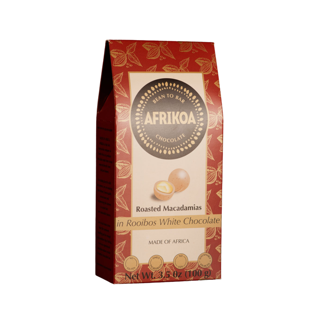 Afrikoa Roasted Macadamias in Rooibos White Chocolate