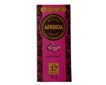 Afrikoa 37% Milk Chocolate with Hazelnuts (35g)