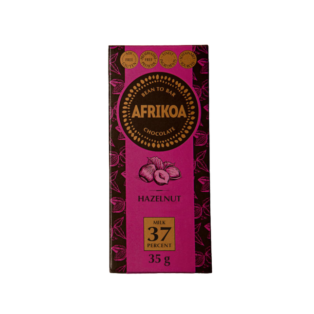 Afrikoa 37% Milk Chocolate with Hazelnuts (35g)