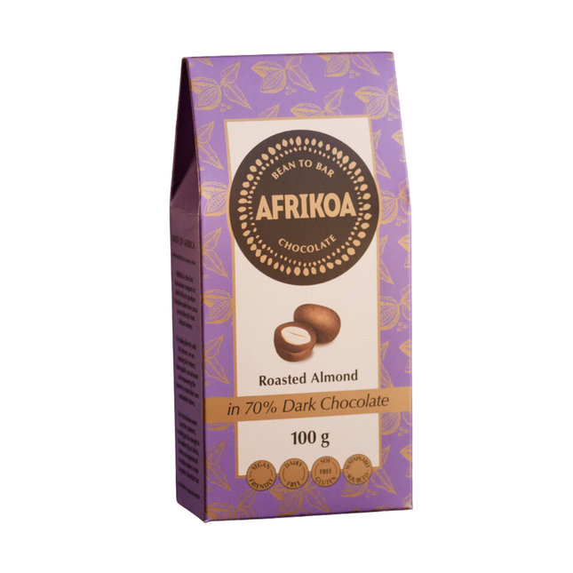 Afrikoa Roasted Almond in 70% Dark Chocolate