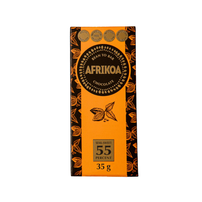 Afrikoa 55% Semi Sweet Dark Chocolate (35g)