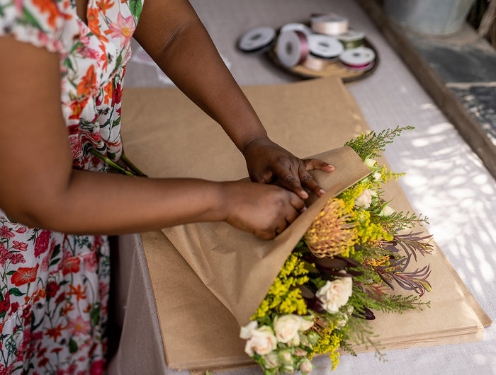 Bouquets freshly cut, ready to go.