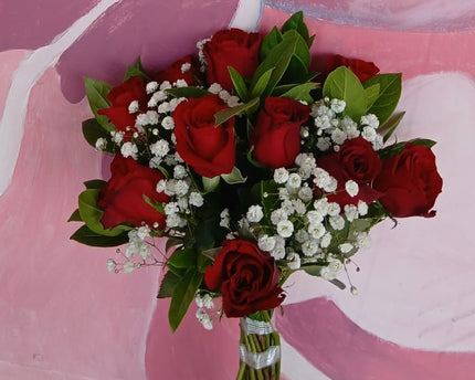 Red Roses & Gyp Bouquet