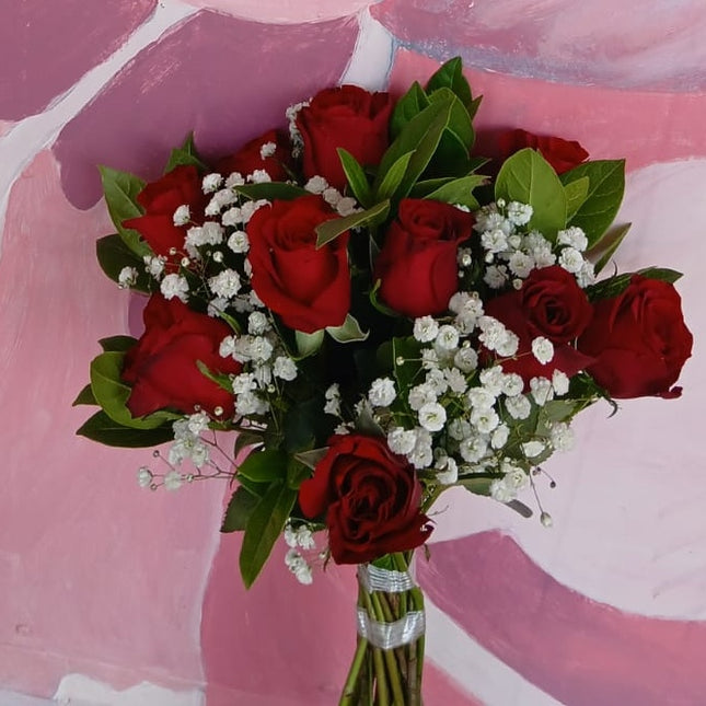 Red Roses & Gyp Bouquet